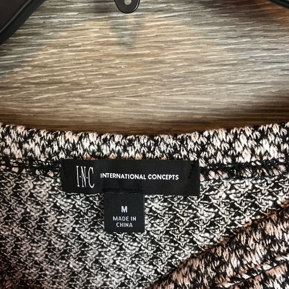 INC deep black metallic long sleeve knit sweater - Picture 3 of 10